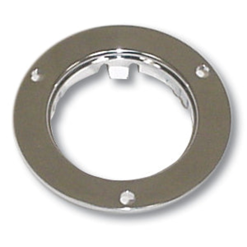 2 round chrome plastic light mounting flange/holding rim
