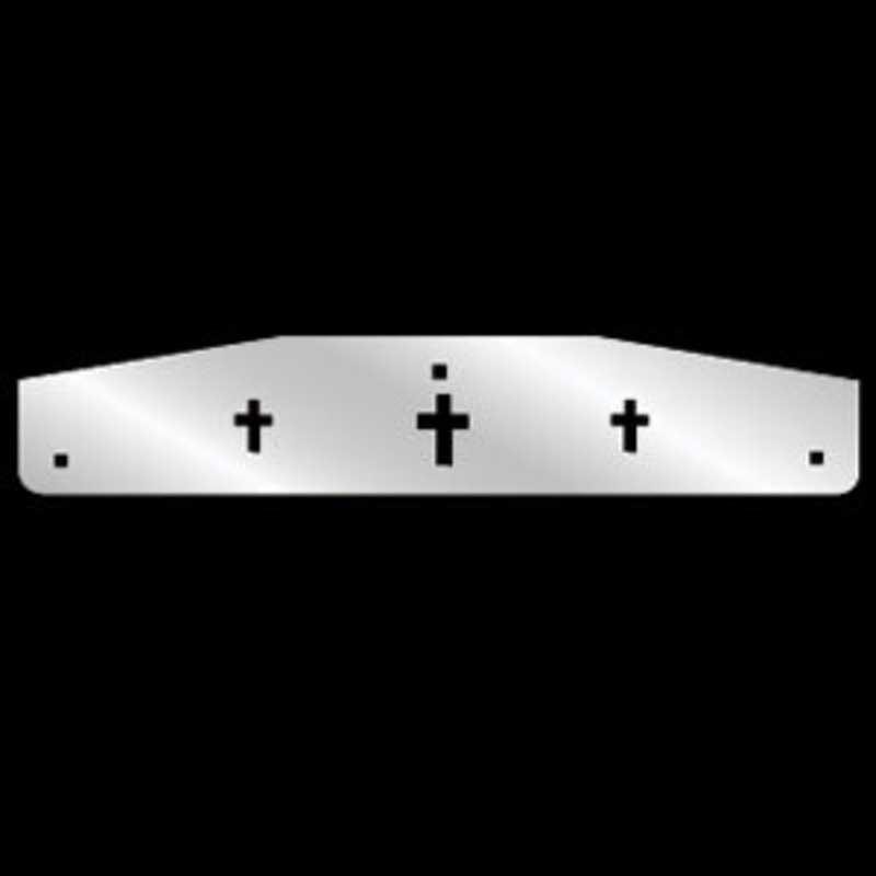 24 stainless steel mudflap weights w/3 cross cutouts w/backs – PAIR