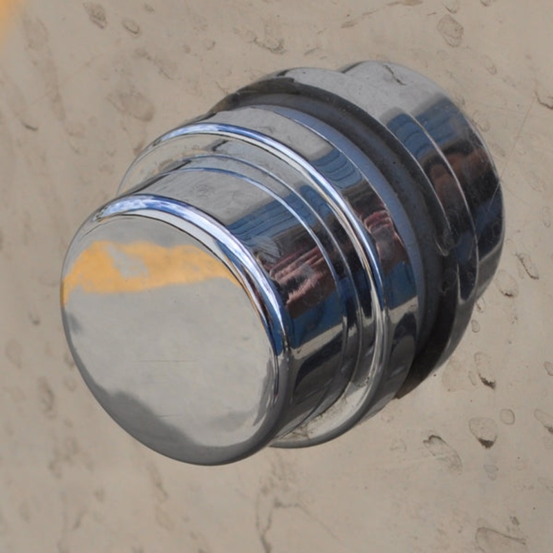 3/4 chrome plastic push-on bumper bolt cover w/flat top