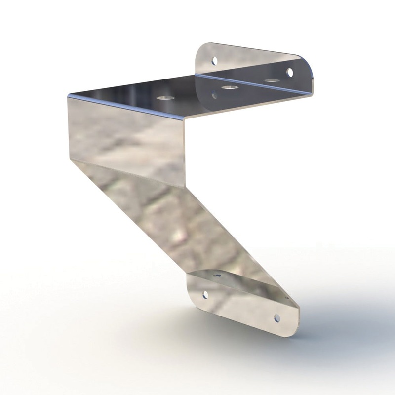 3.5 x 3.5 stainless steel beacon light bracket w/flat side