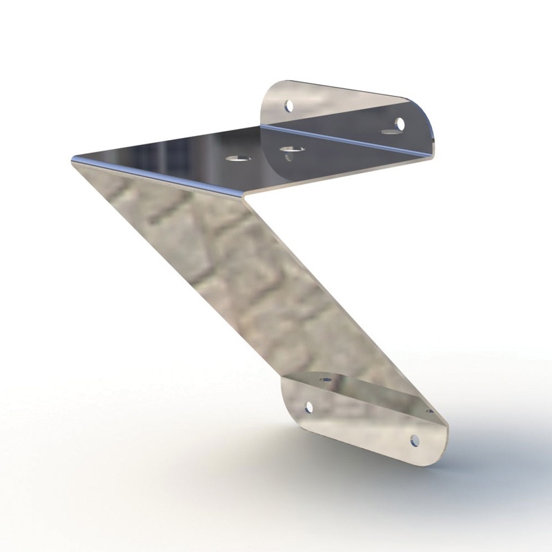 3.5 x 3.5 stainless steel beacon light mounting bracket