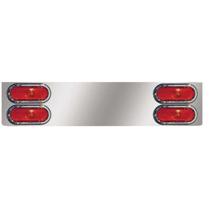 8 stainless steel rear center panel w/4 oval light holes