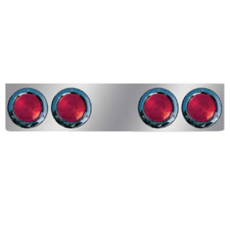8 stainless steel rear center panel w/4 round 4 light holes