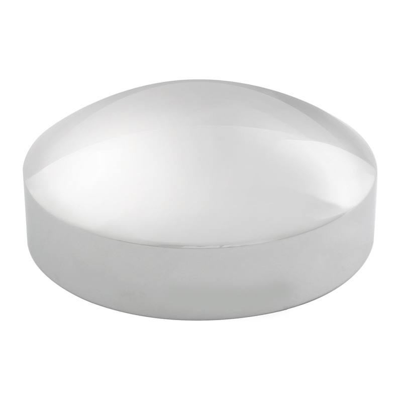 Chrome 6 diameter rear axle hubcap with 1 lip – dome