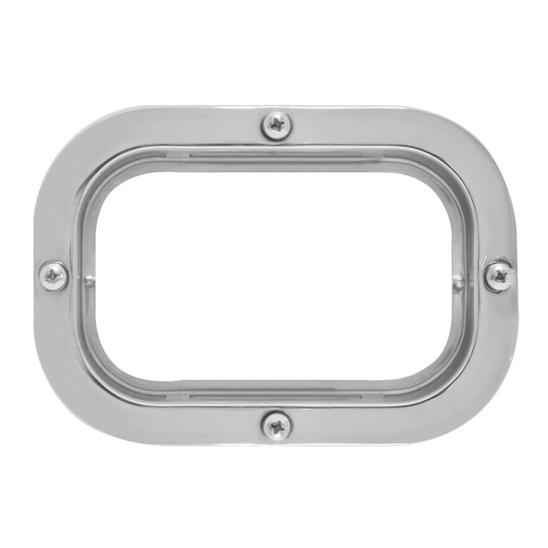 Rectangular stainless steel light mounting flange
