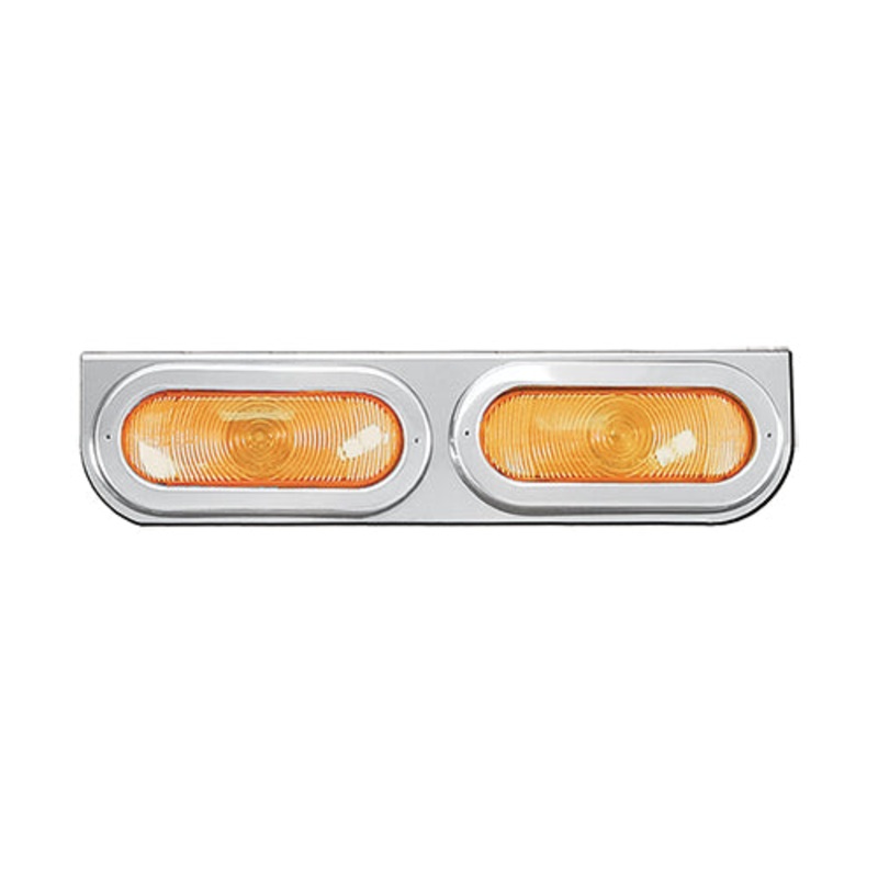 18 stainless steel light bar w/2 oval light holes – rounded edge