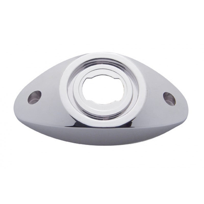 2 round chrome plastic oval branch deflector light bezel