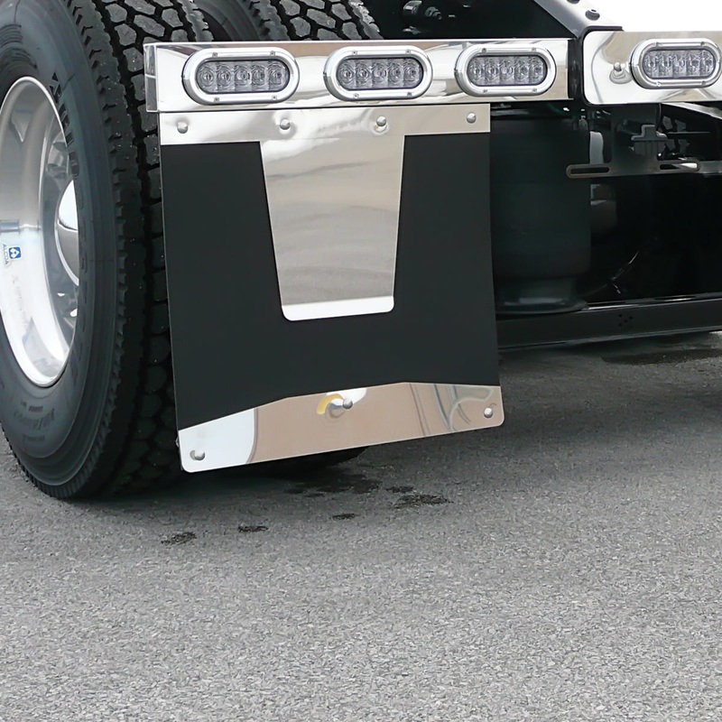 24 stainless steel mudflap weights w/bolt-through holes, backs – PAIR