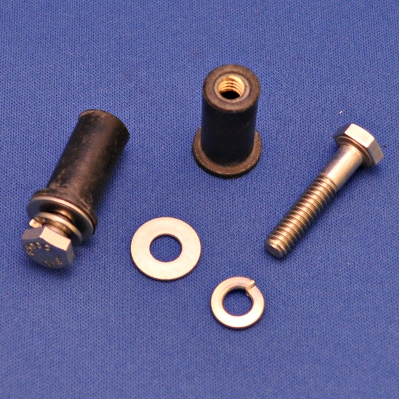 3/4 stainless steel bolt w/lock washer and neoprene well nut