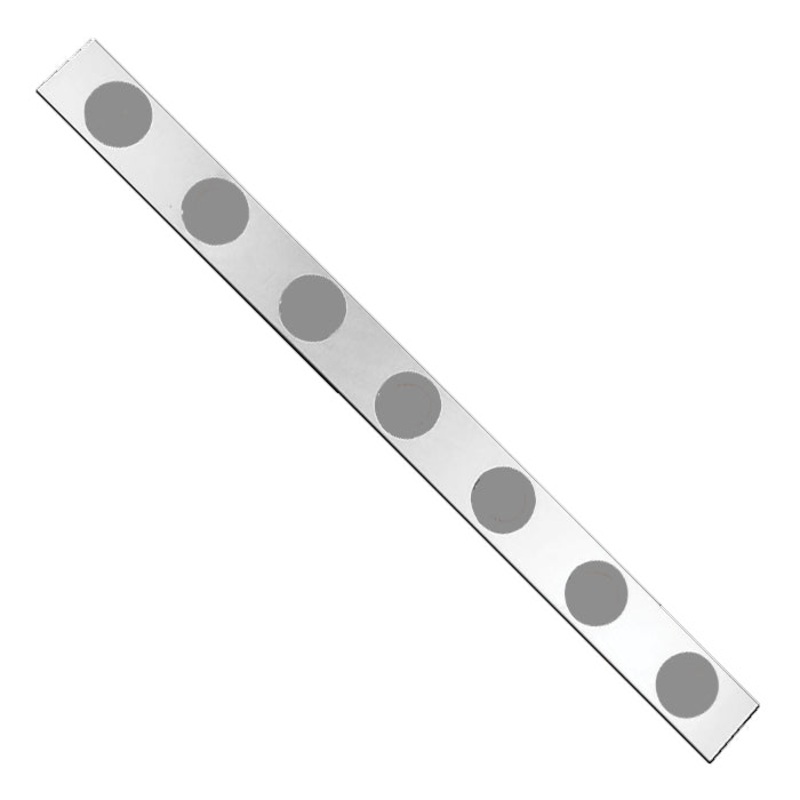 42 stainless steel channel w/7 round 2 light holes