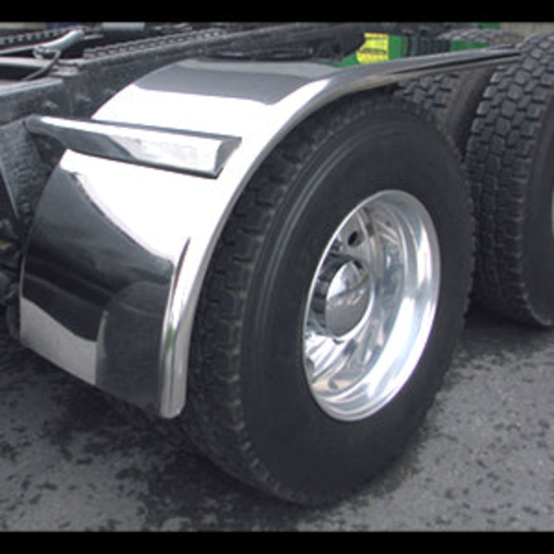 66 stainless steel smooth half fender for semi trucks – PAIR