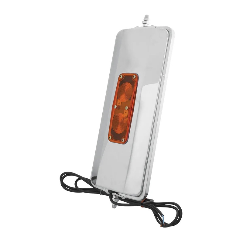7 wide chrome oem style flat back heated and lighted mirror
