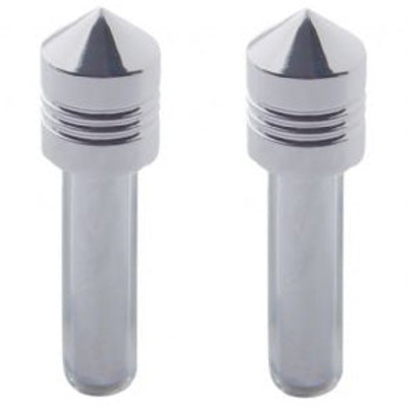 Chrome aluminum thread-on pointed door lock knobs – PAIR