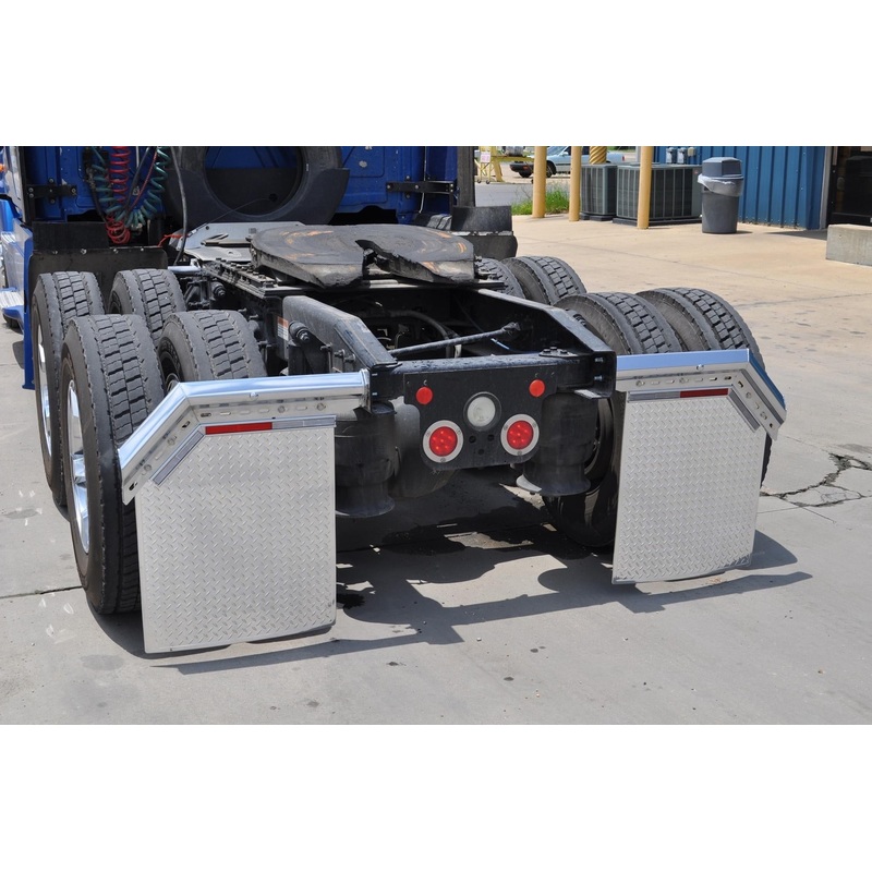 Chrome angled spring-loaded mudflap hangers – PAIR