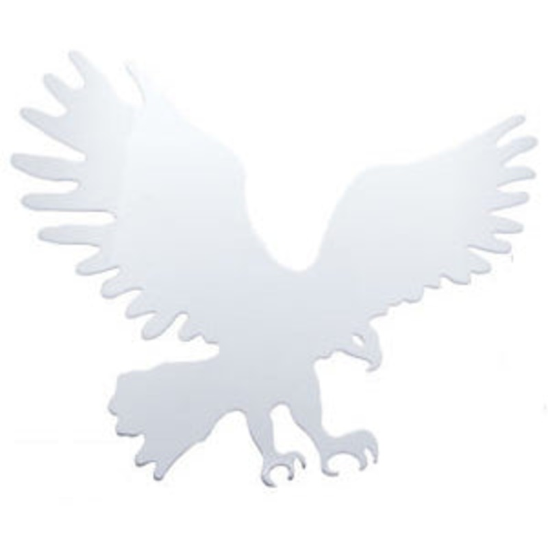 Chrome eagle cutout w/welded studs – medium – Faces RIGHT