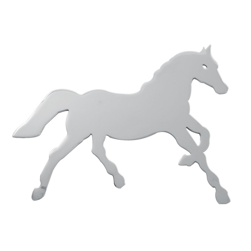 Chrome horse cutout w/welded studs – 6.5 x 8.5 – Faces RIGHT
