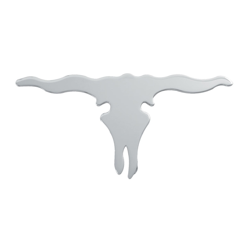 Chrome longhorn steer skull cutout w/welded studs – 11 x 22.5