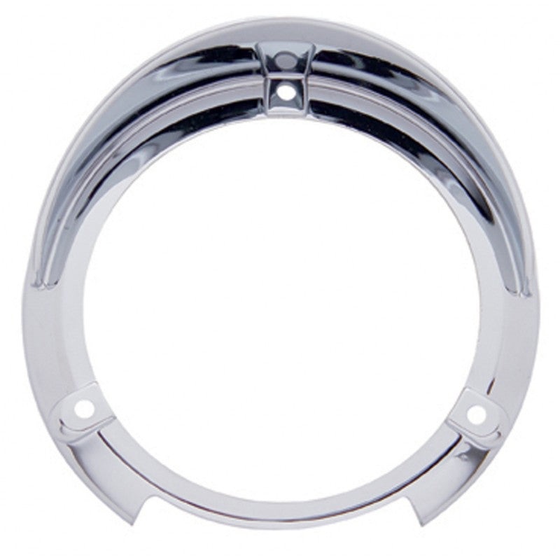 Chrome plastic trim rim for 4 pedestal light – Mounts Right-Side-Up