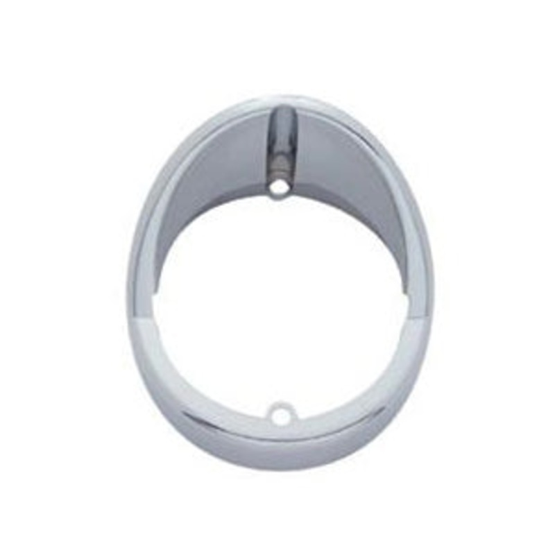 Chrome plastic visor for cab lights w/glass lens and vertical screws