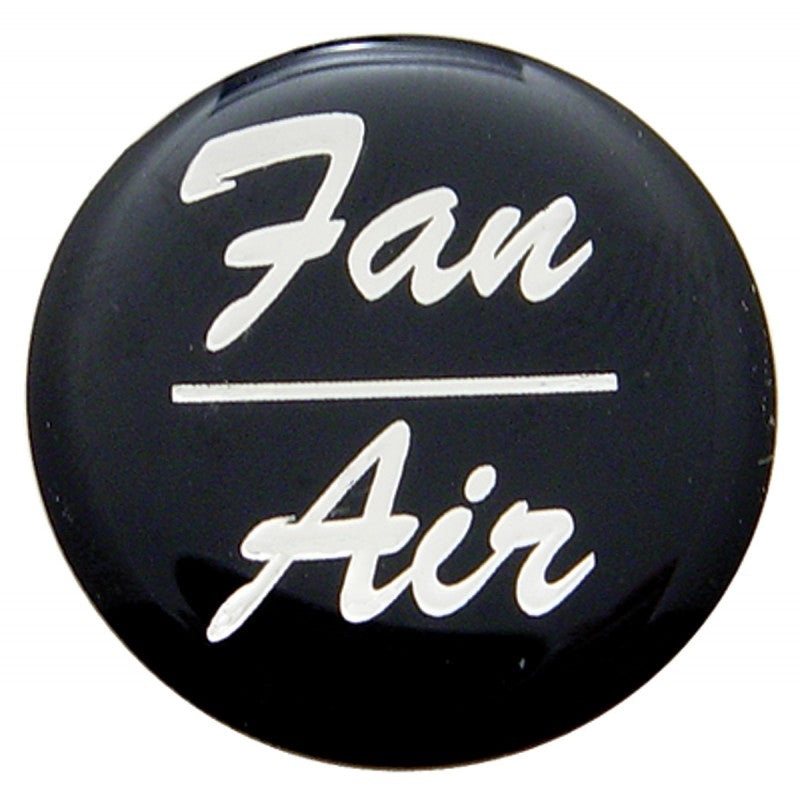Fan/Air glossy sticker for small chrome dash knobs