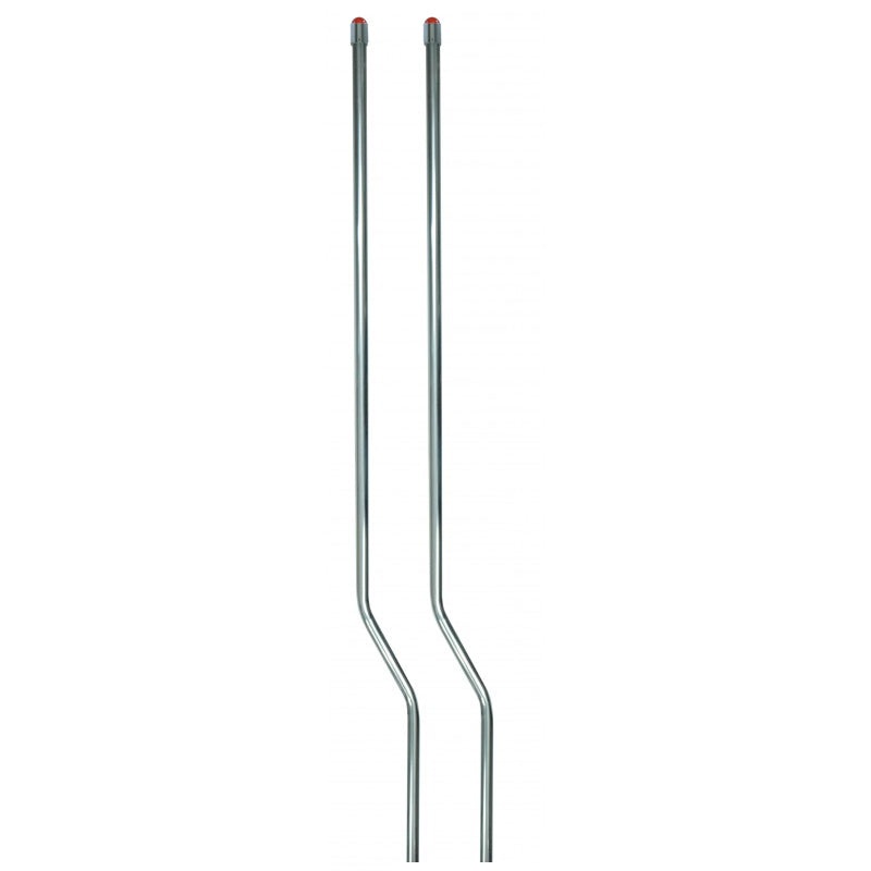 Stainless steel bumper guide pole w/amber incandescent lighted topper – PAIR