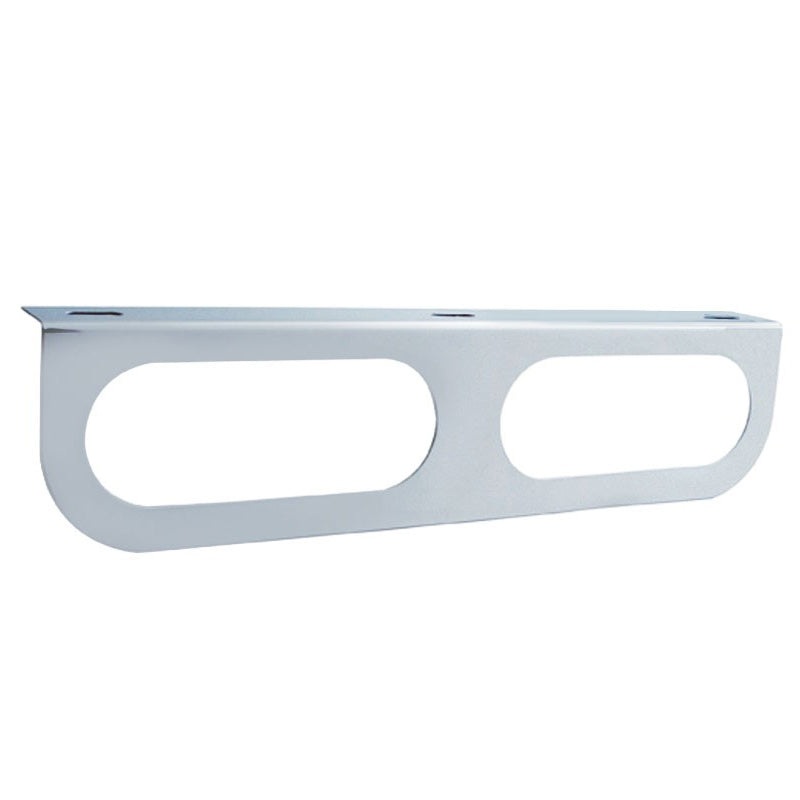 Stainless steel light bracket w/2 oval light holes – rounded edge