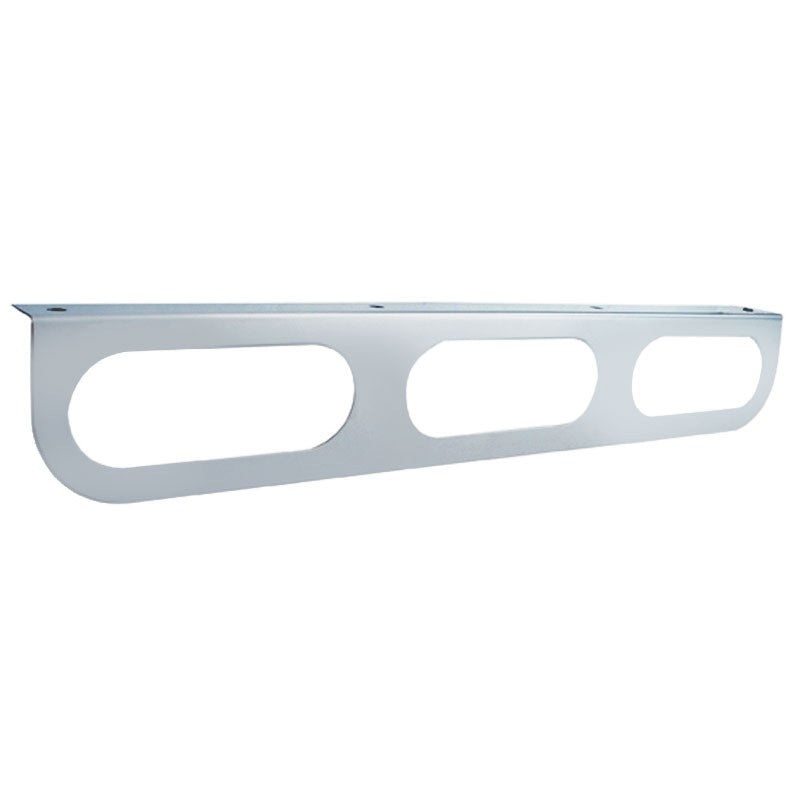 Stainless steel light bracket w/3 oval light holes – rounded edge