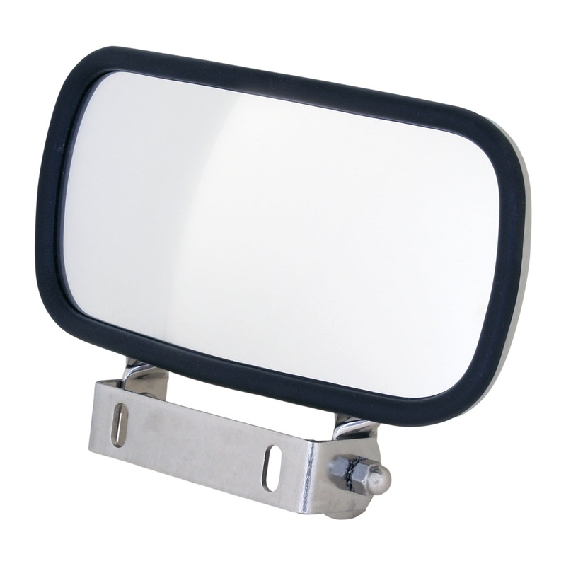 Stainless steel u-bracket with 4 x 8 rectangular convex mirror