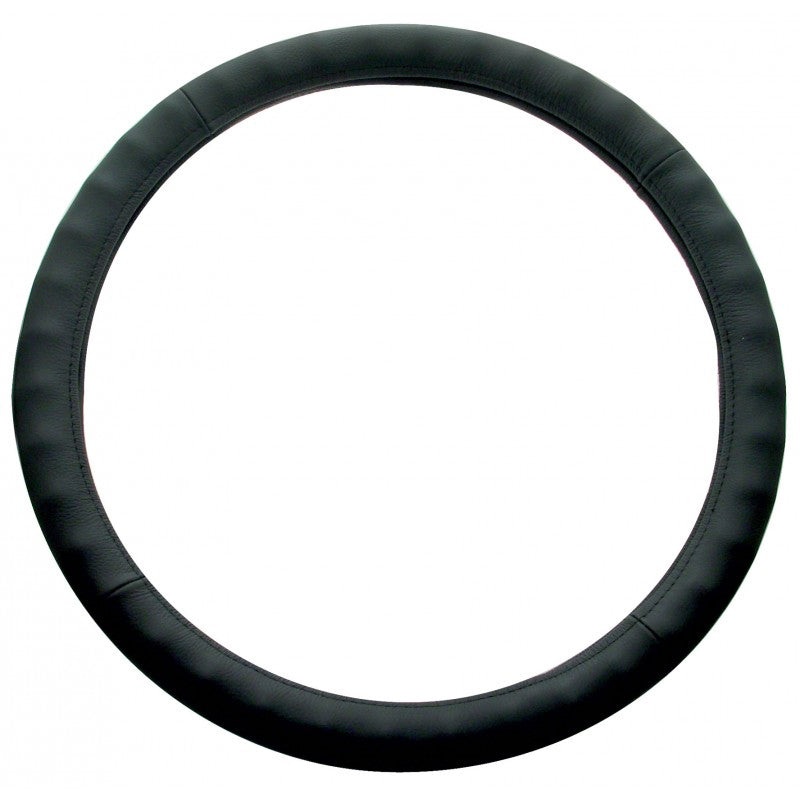 18 black leather steering wheel cover