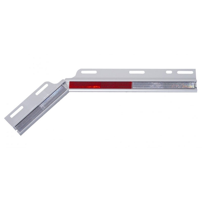 Angled top mudflap plate w/red and white reflector – PAIR