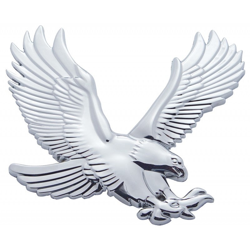Chrome plastic large 3D eagle – tape mount – Faces RIGHT