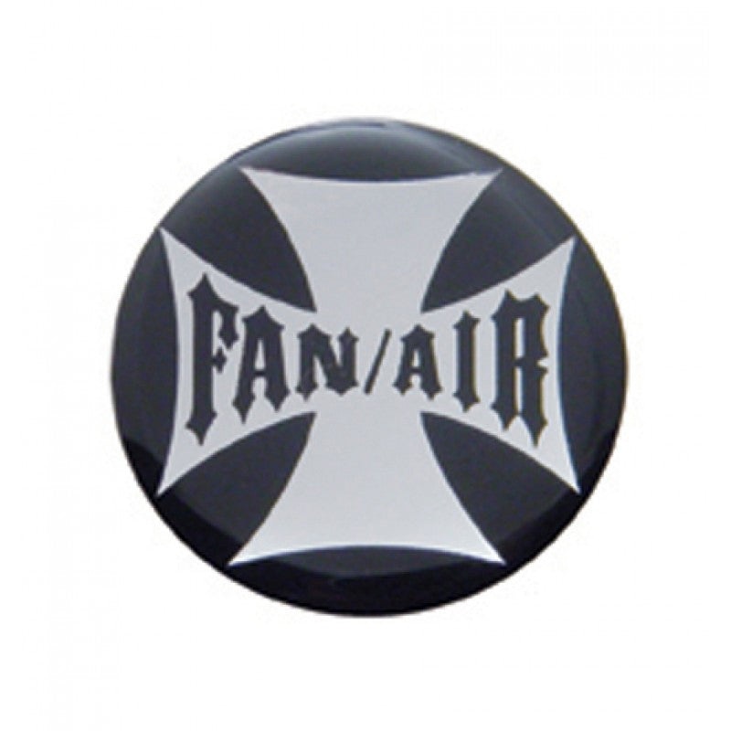 Fan/Air iron cross glossy sticker for small chrome knobs