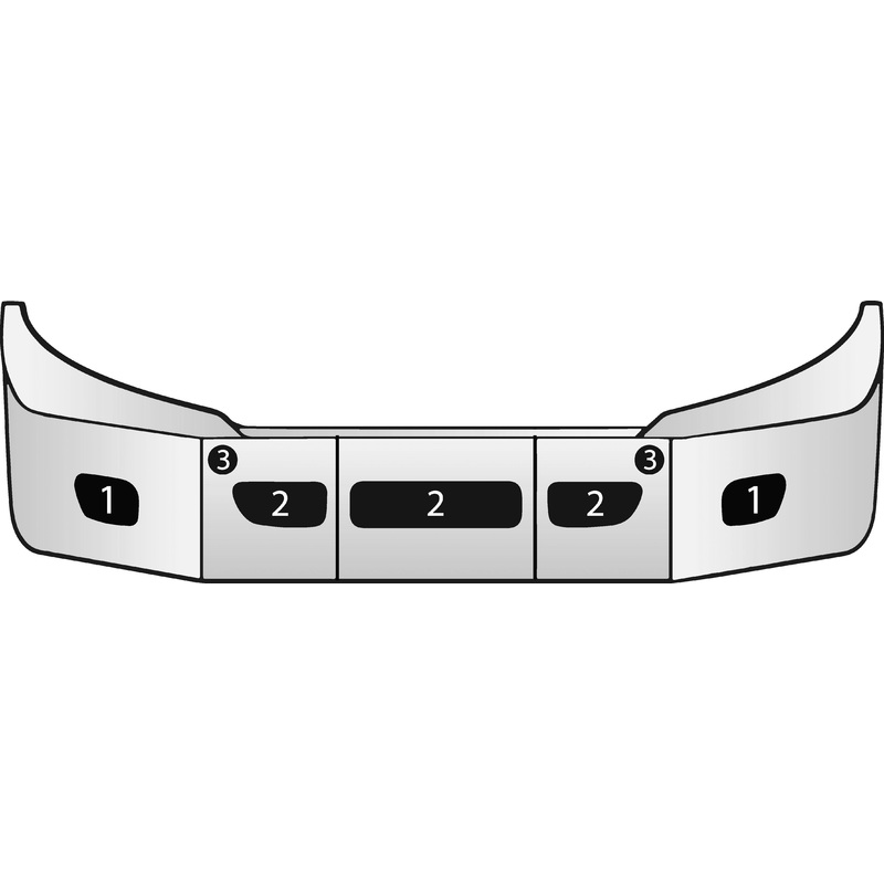 Freightliner Cascadia 2008-2017 chrome bumper with standard step, tow, and mounting holes