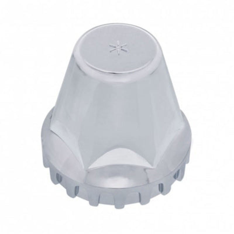 Lowrider 33mm diameter x 2 tall chrome plastic threaded lug nut cover w/flange
