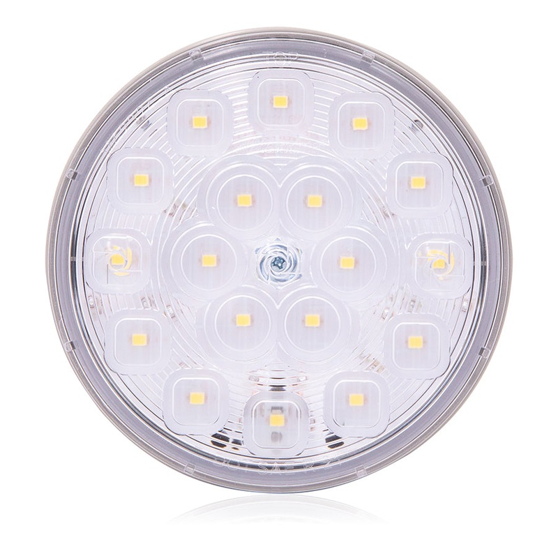 Maxxima White 4 round 18 diode LED dual-voltage backup light