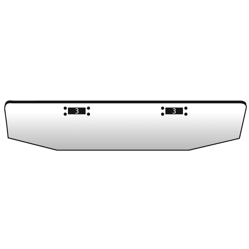 Peterbilt 359 chrome bumper with standard tow hook and mounting holes