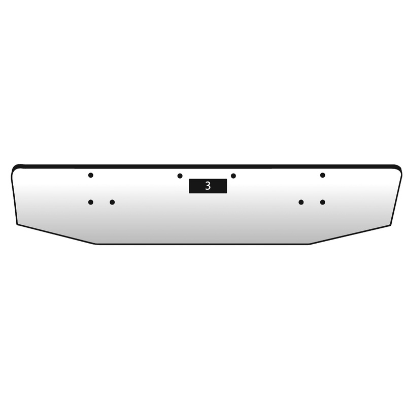 Peterbilt 379 chrome bumper with standard tow hook and mounting holes