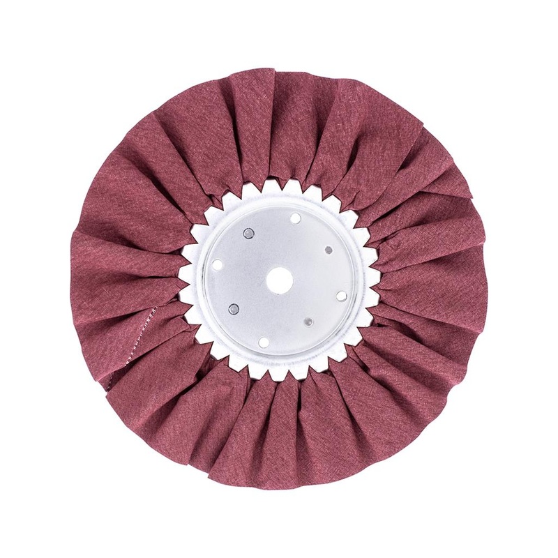 Red resin treated polishing wheel