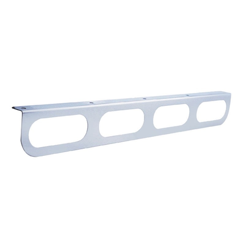 Stainless steel light bracket w/4 oval light holes – rounded edge
