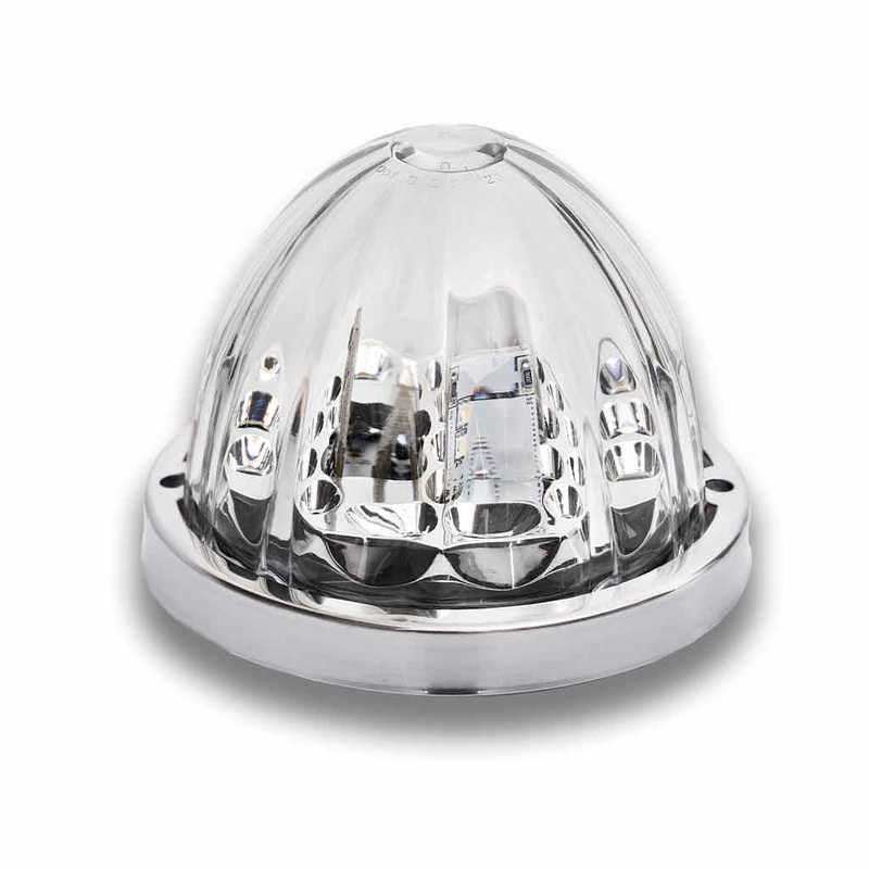 Starburst Red 19 diode watermelon-style LED marker/turn signal light – CLEAR lens