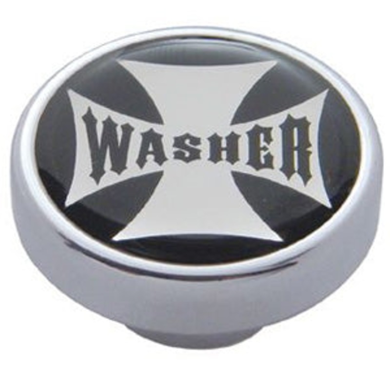 Washer iron cross glossy sticker for small chrome knobs