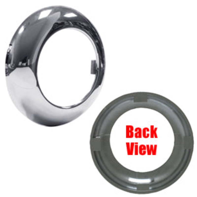 2 round Stealth chrome plastic screwless grommet cover – no visor