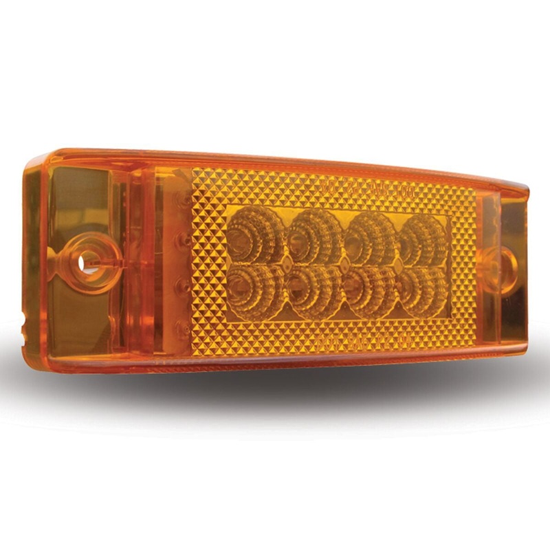 Amber 2 x 6 rectangular 24 diode LED marker light