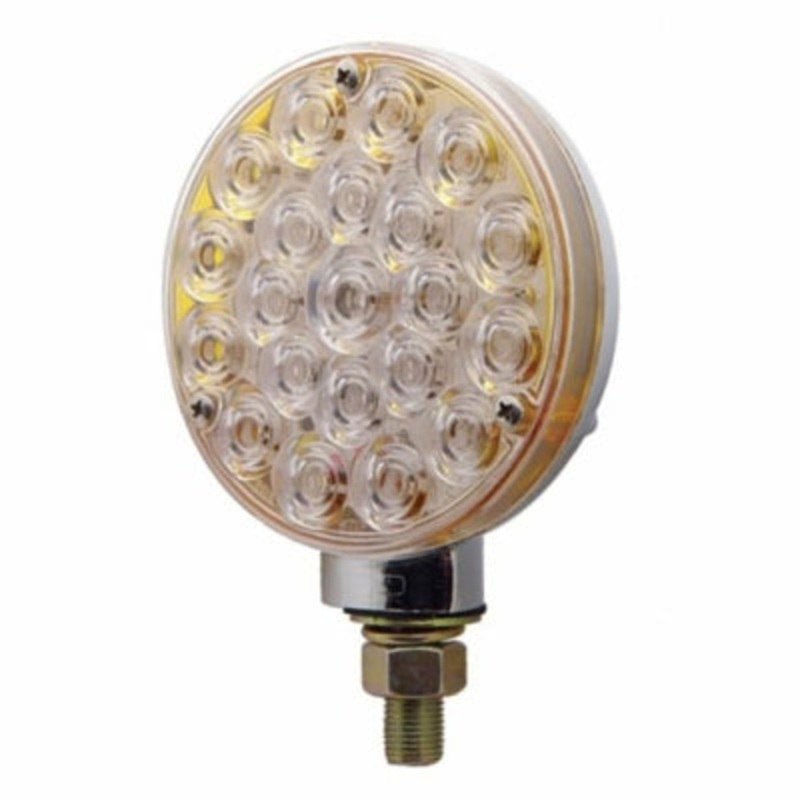 Amber 21 diode LED single-face pedestal turn signal light – CLEAR lens