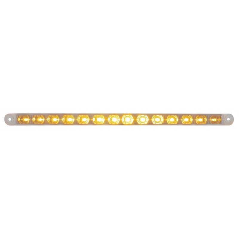 Amber thin 12 long LED turn signal light bar – CLEAR lens