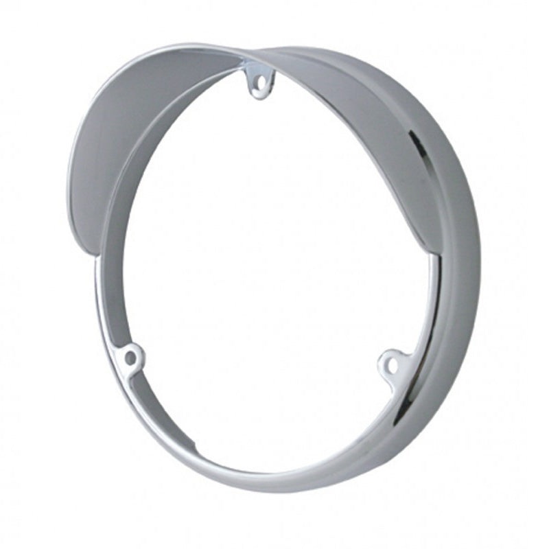 Chrome plastic light bezel for stud mounted LED pedestal light – Right-Side-Up Visor