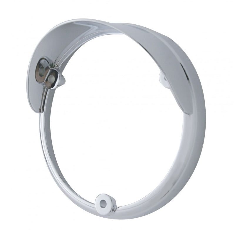 Chrome plastic light bezel for stud mounted LED turn signal – Upside-Down Visor