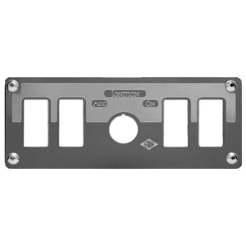 Rockwood Kenworth Ignition Key stainless steel switch plate – Four Rocker Switch Holes