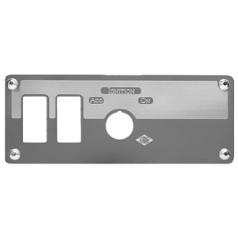 Rockwood Kenworth Ignition Key stainless steel switch plate – Two Rocker Switch Holes
