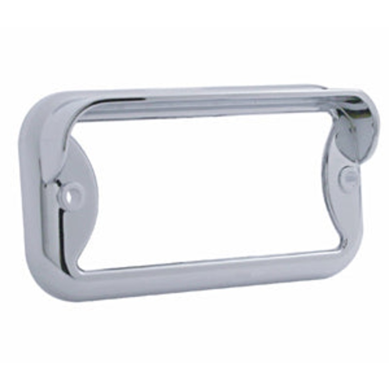 Small rectangular chrome plastic bezel for pedestal lights – Horizontal Visor